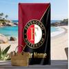 Feyenoord Personalisiertes Bedrucktes Strandtuch Fußballlogo Unterstützung Benutzerdefinierter Name Text Saugfähiges Handtuch für Sport Reisen Besonderes Geschenk
