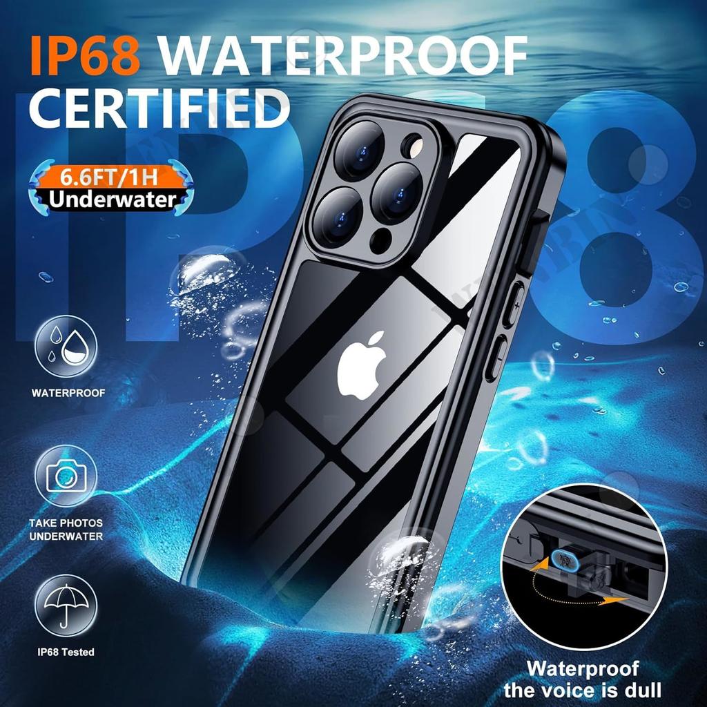 IP68 Wasserdicht Für iPhone 15 14 13 12 11 Pro Max Plus XR XS 8 7 SE Fall RedPepper Abdeckung Tauchen unterwasser Schwimmen Outdoor Sport