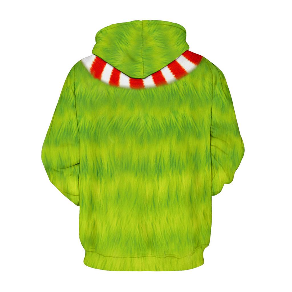 Christmas Fashion Print Loose Men'S And Women'S Thin Hooded Sweater