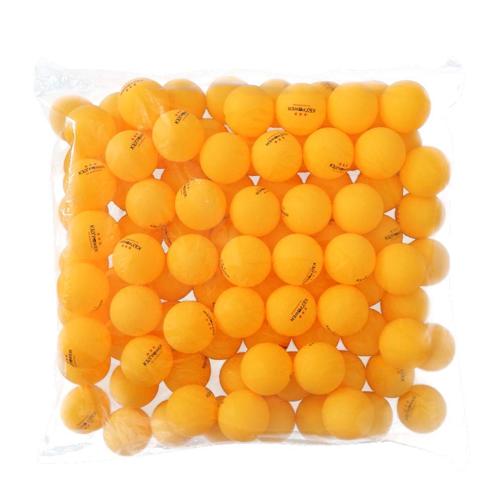 Homraku Table Tennis Balls for Practice and Ping Pong Pack of 100 Professional Three Star Plastic Competition, Balls, - Yellow, Level, 40mm, (ABS