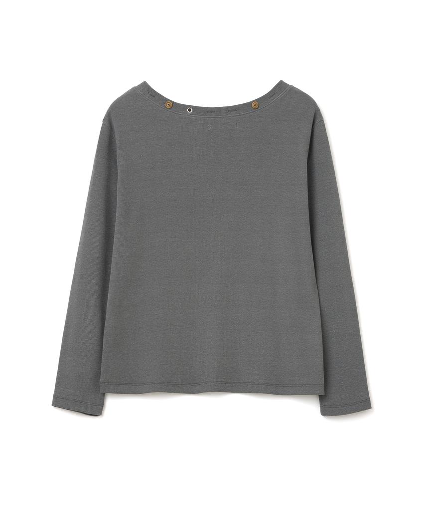 MILLO WOMEN Button Mix T-Shirt [Charcoal]