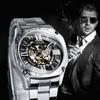 Fashion Business Mechanical Watch for Men Luminous Hands Stainless Steel Strap Classic Automatic Mens Watches Top Brand WINNER