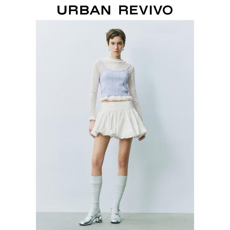 Damen Schleife Lochstrick Cropped Camisole