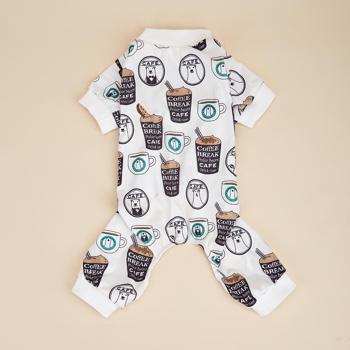 

Puppy Dog Pajamas Printed Polar Bear Pet Jumpsuit Soft Puppy Rompers Pet Dog Cute Clothes Onesies Puppy Bodysuits for Pet Puppy XS（old） белый
