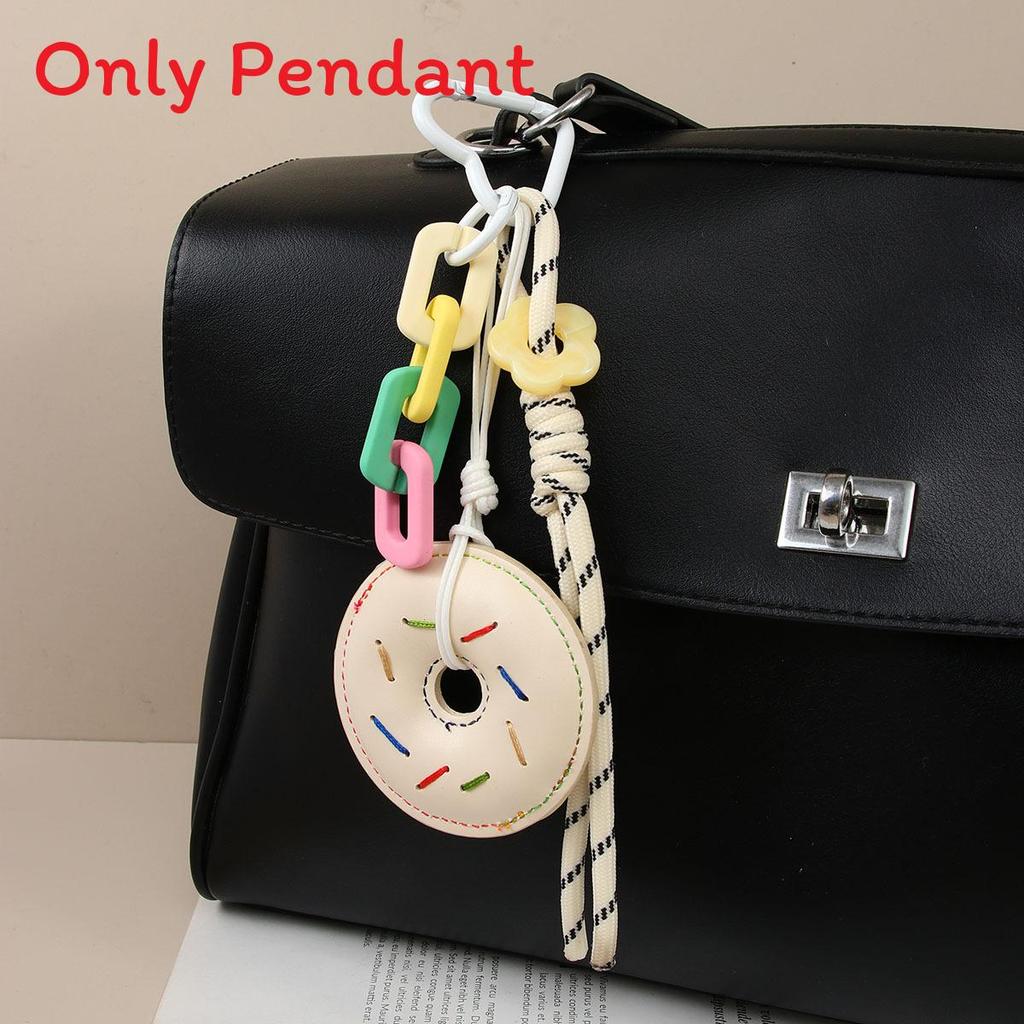 Miu Sweet Style Pu Leather Donut Bag Charm Keychain For Fashion Accessories