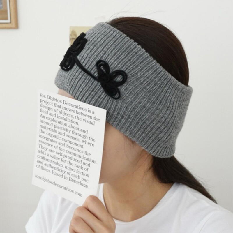 

Женская вязаная повязка на голову с цветочным узором, широкий тюрбан brown