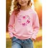 European sizes Kids Long Sleeve T-Shirt for Spring Autumn Heart-Shaped Cartoon Print with Bow Heart Elements Skin-Friendly Soft Comfortable