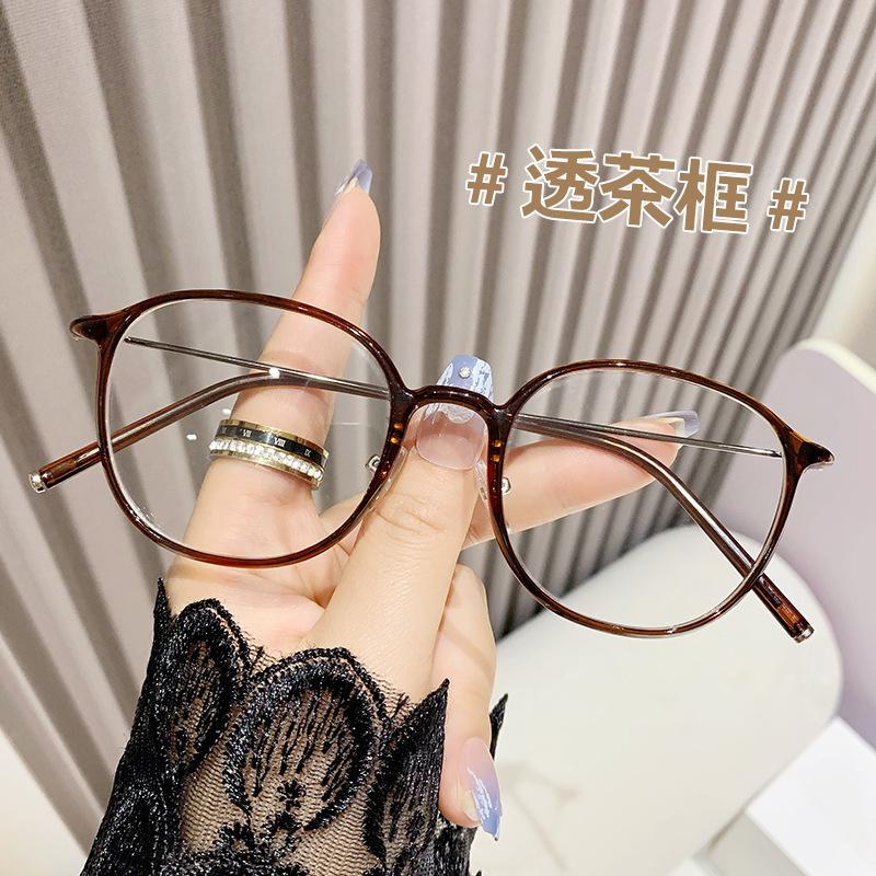 Vintage Round Reading Glasses Women Simple Clear Lens Eyewear Anti Blue Light Prescription Eyewear HD Far Sight Eye Protection