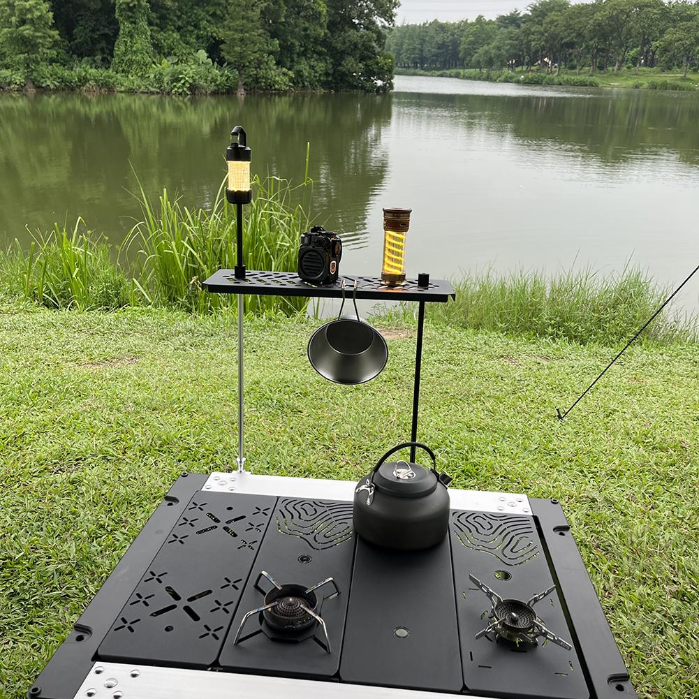 Portable Aluminium Alloy Detachable Lantern Stand Outdoor Light Hanger Portable Lamp Post Pole for IGT Table Camping Accessories