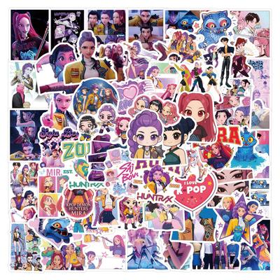 Anime Kpop Demon Hunters Stickers 55/110pcs Cartoon Sticker Huntrix Decorative Stickers for Scrapbook Aesthetic Notebook Gifts