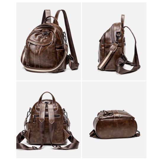 Women's Backpack Purse Multifunctional Retro Shoulder Bag Rucksack with Multiple Pockets