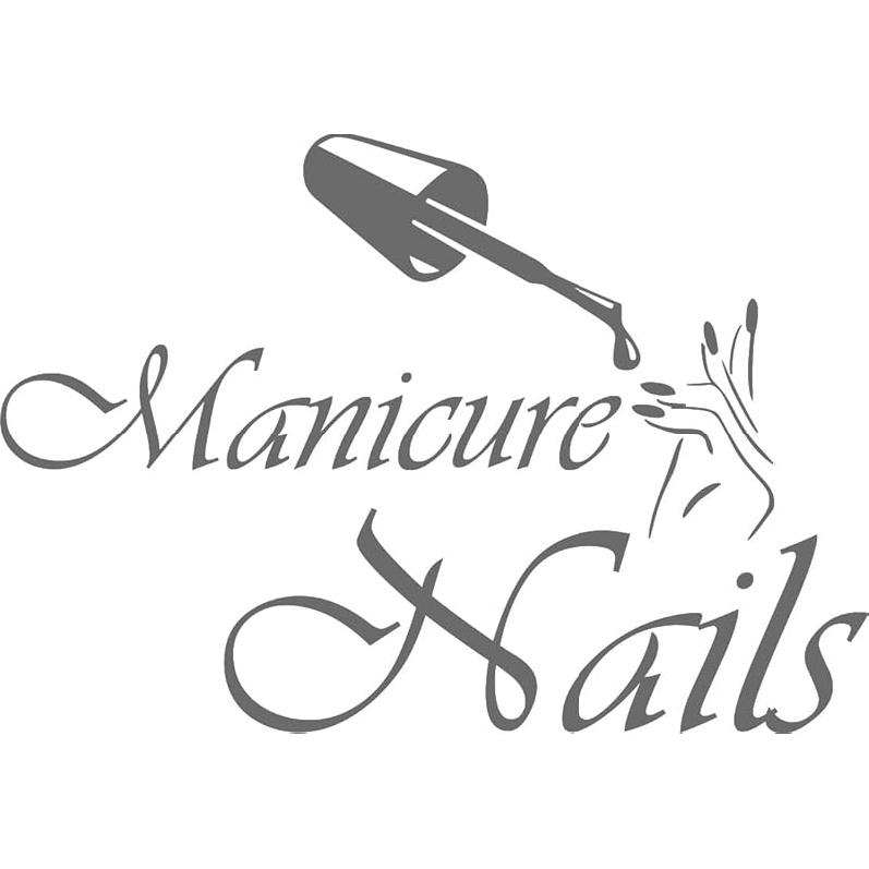 Girl Lips Beauty Salon Manicure Nail Service Art Wall Sticker Vinyl Decal Mural for Bedroom Dressing Table Living Room Home Decoration 23 X 18 In