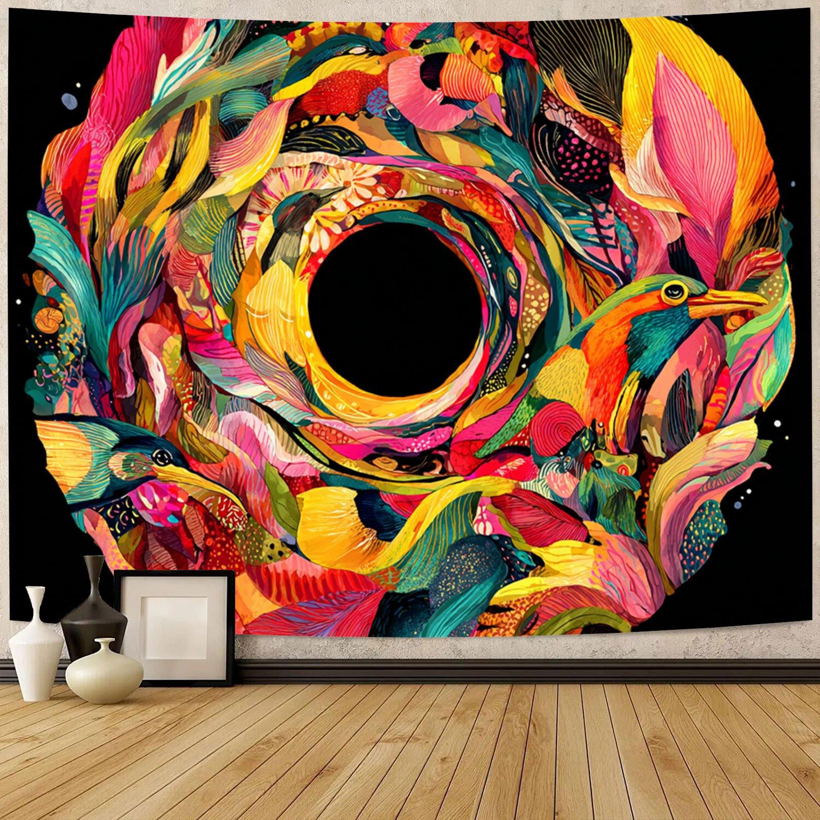 

Colorful Vortex Theme Digital printing polyester wall hanging tapestry decorative Living room bedrooms Office background gift 74x94cm(29x37in)
