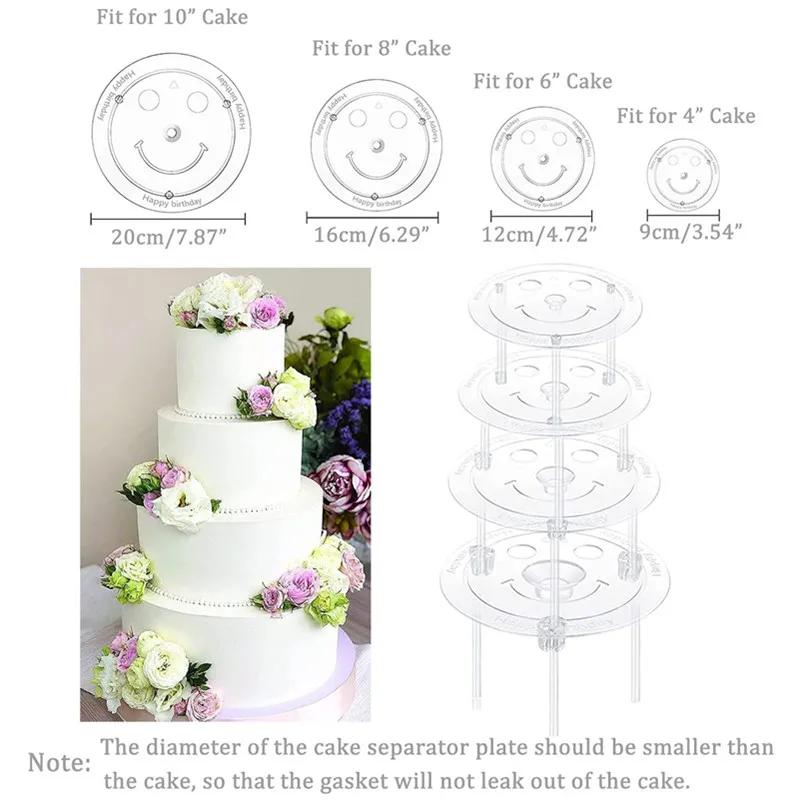 3/4Pcs Multi-Tier Cake Stand Straw Rack for Wedding Cake Making and Stacking Cakes Plastic Cake Support Rods Cake Dowel Set