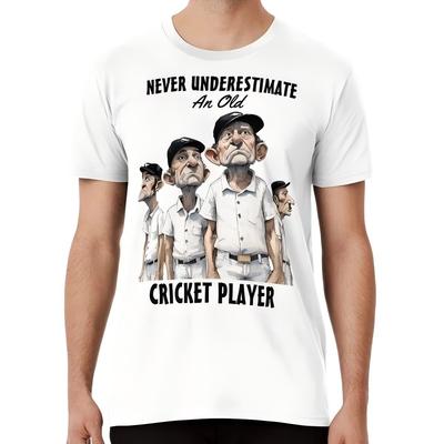 Never Underestimate An Old Cricket Player T‑Shirt