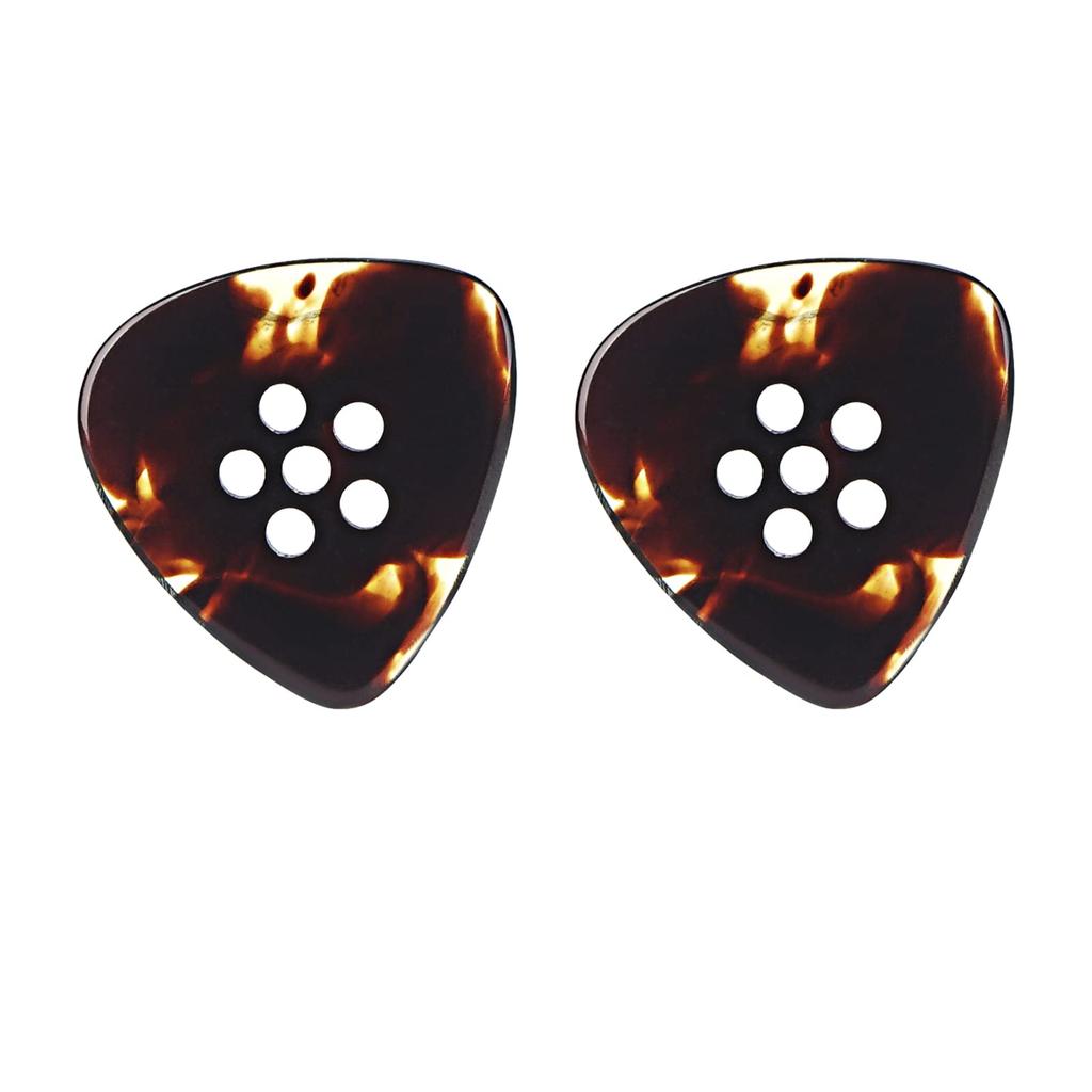 Musiin Premium Handmade Clear Tone Picks for Electric and Blues Guitar 2 Pieces 3-in-1 Multi-Flat Guitar, Bass, Acoustic, Jazz, (Torty) -