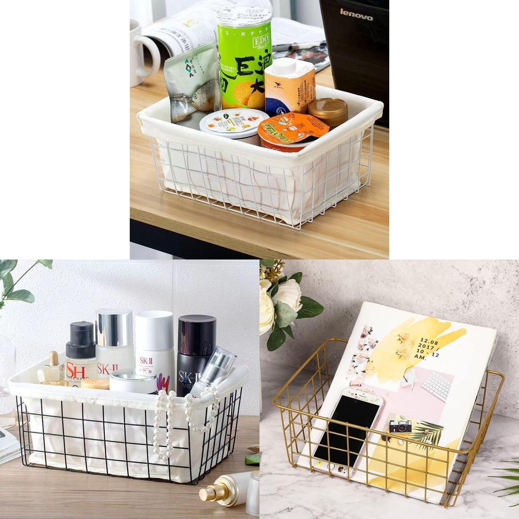 Storage Basket With Iron Material For Home Office And Bathroom Organization