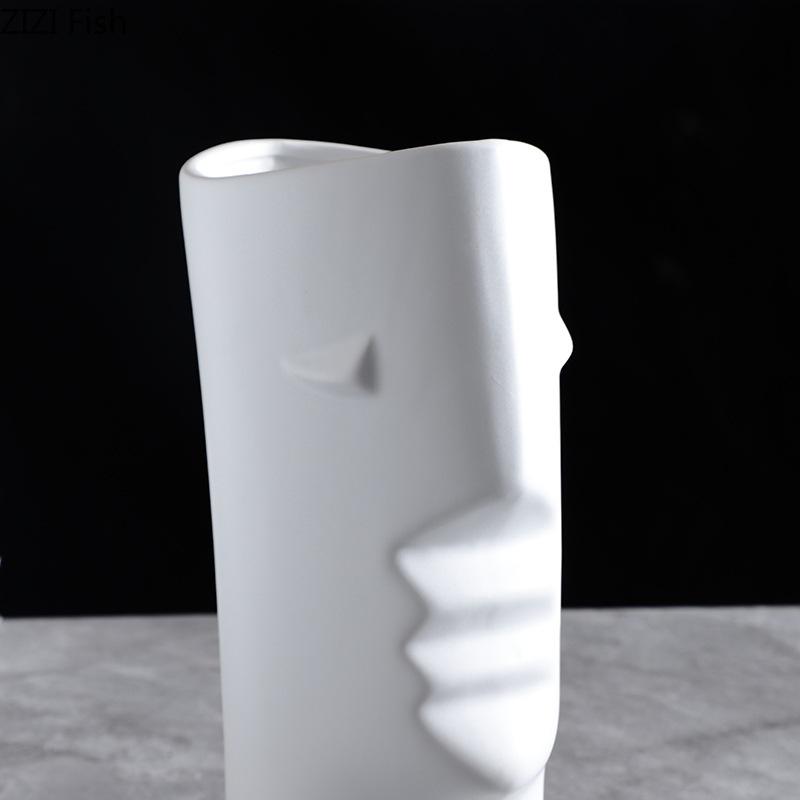 Abstract Human Head Ceramic Vase Plant Pots Table Decoration Flowers Arrangement Floral Vases Modern Home Decor Accessories