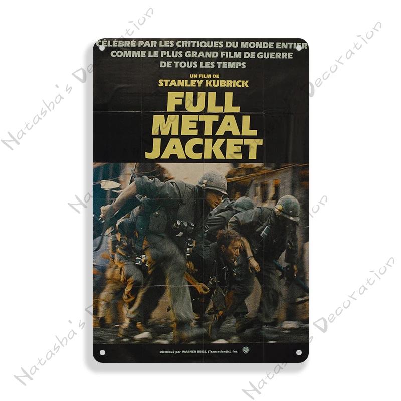 Classic Movie Metal Poster Full Metal Jacket Wall Decor Metal Tin Sign Vintage Wall Plate Retro  Plaque Industrial Decor