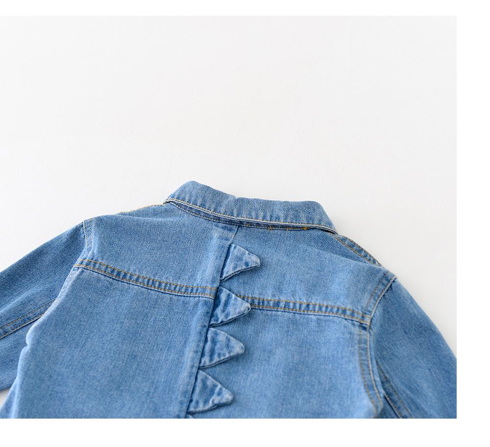Infant Dinosaur Denim Jacket - Cotton, Ages 0-3, Autumn Wear