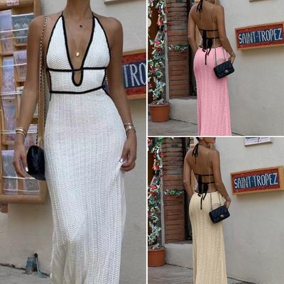 Sexy and Elegant Halter Dress with Halter Lace-up