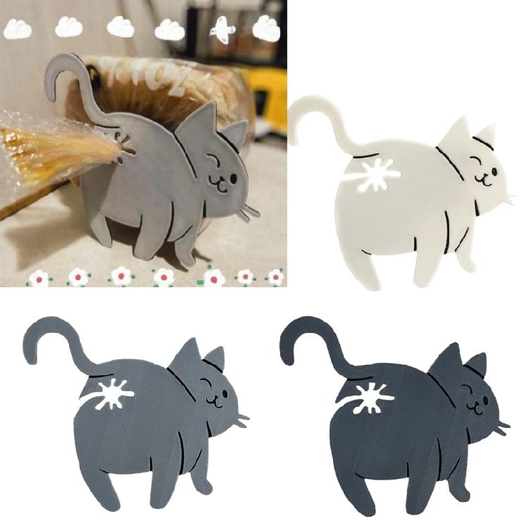 Sturdy Polylactic Acid Cats Butt Bread Bag Clip for Long Time Use Food Protective and Decoration