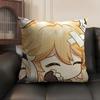 Aether Cute Cute Genshin Impact Cushion Cover Natural Linen Organic Fabric DoubleSided Printing Sofa Home Decor Pillow Case