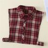 Checked False Collar for Lady Winter Detachable Lapel Faux Collar Half Blouse Collar Fashion Shirt Sweater Accessories