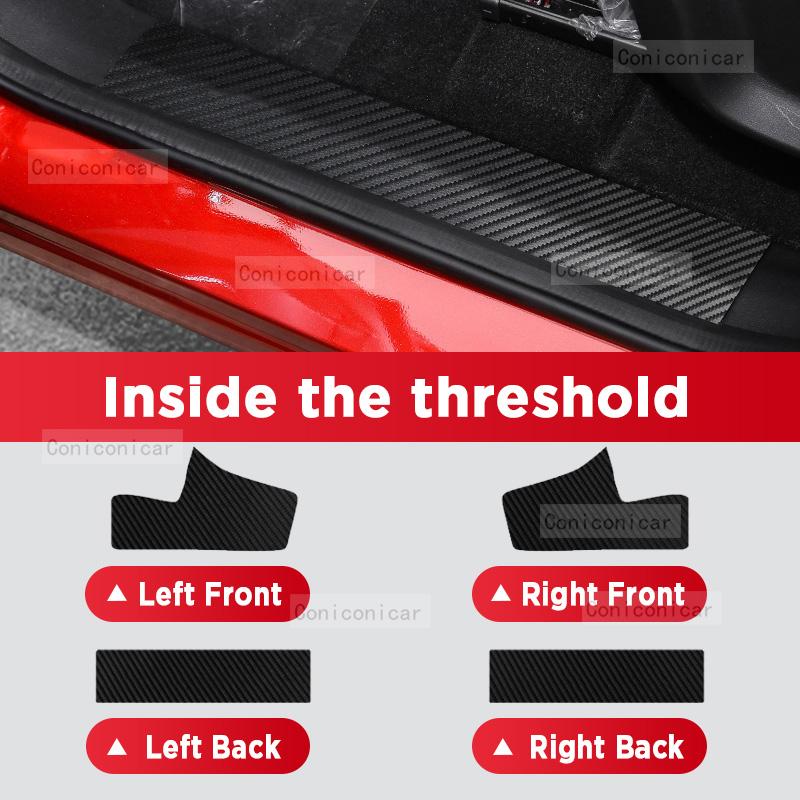 Autocollant de seuil de porte en fibre de carbone pour FORTHING T5 EVO 2025 Pédale de seuil Autocollant décoratif anti-rayures Accessoires