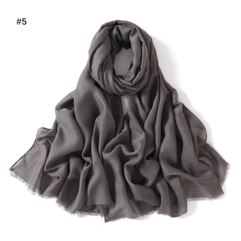 New Fashion Women Ramadan Muslim Hijab Cotton and Linen Soft Autumn and Winter Solid Color Islam Scarf Headscarf Shawl