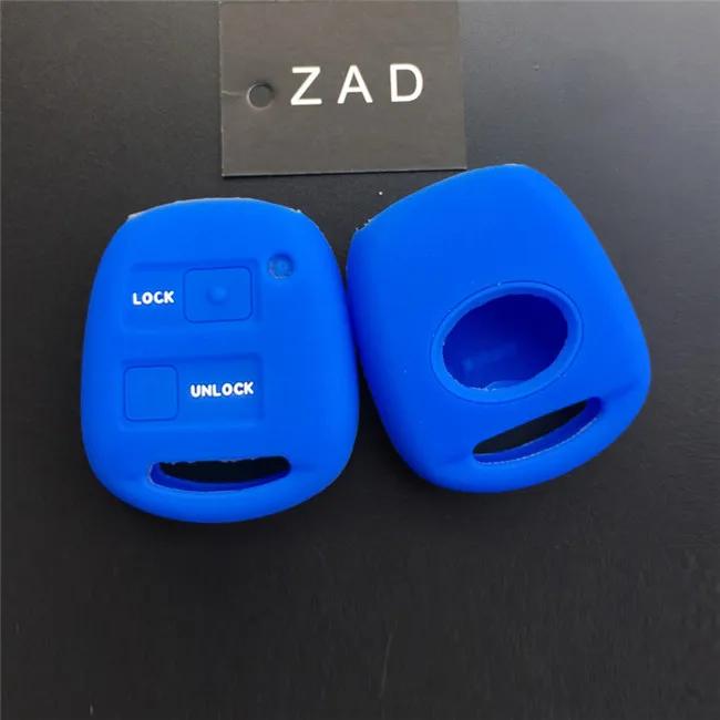 ZAD Silikonkautschuk Auto Schlüsselanhänger Hülle Abdeckung Set Haut für TOYOTA CAMRY RAV4 PRADO Yaris COROLLA AVENSIS LAND CRUISER 2 Tasten Schlüssel