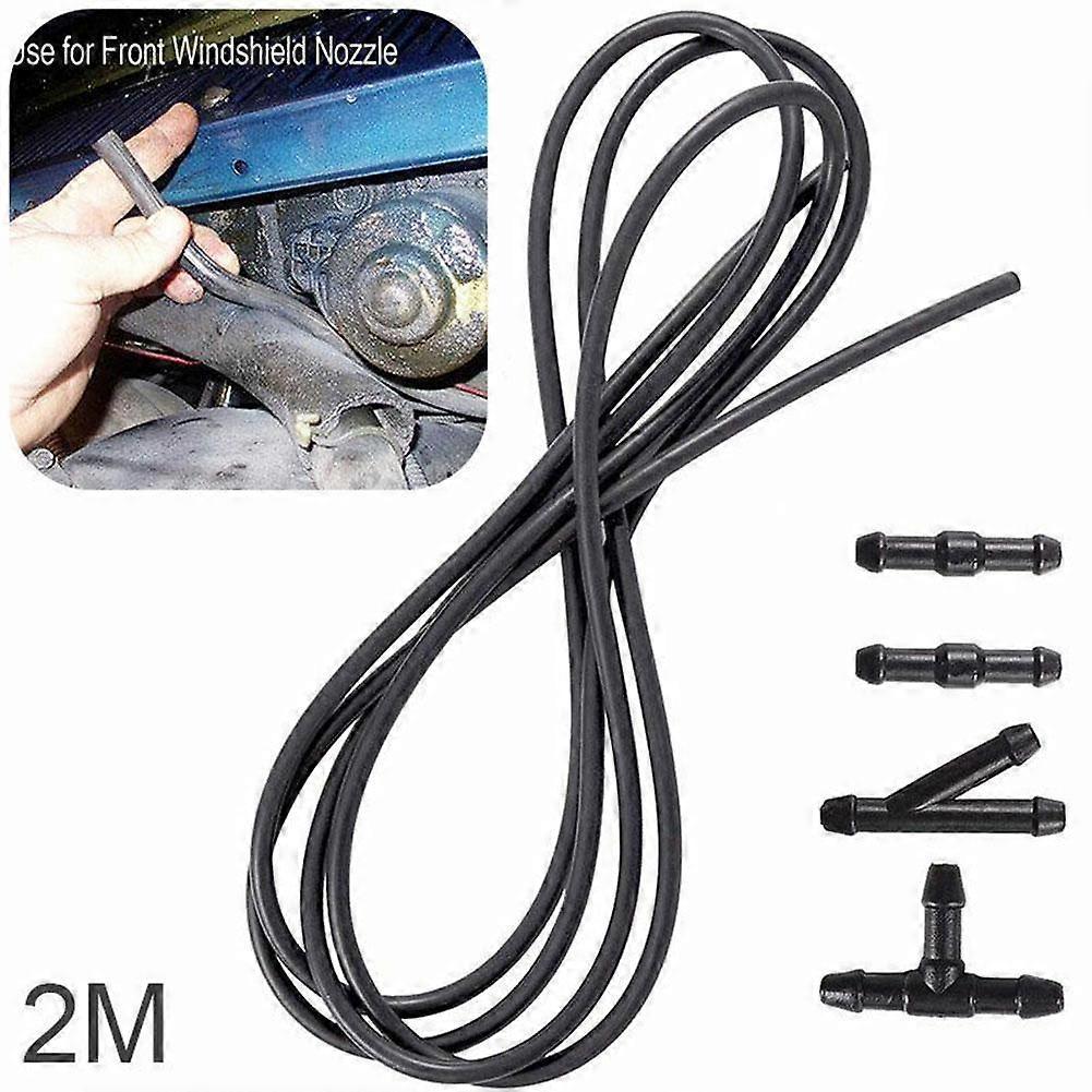 Black Rubber Windscreen Wiper Washer Jet Tube Pipe Hose 200cm Car Auto Parts