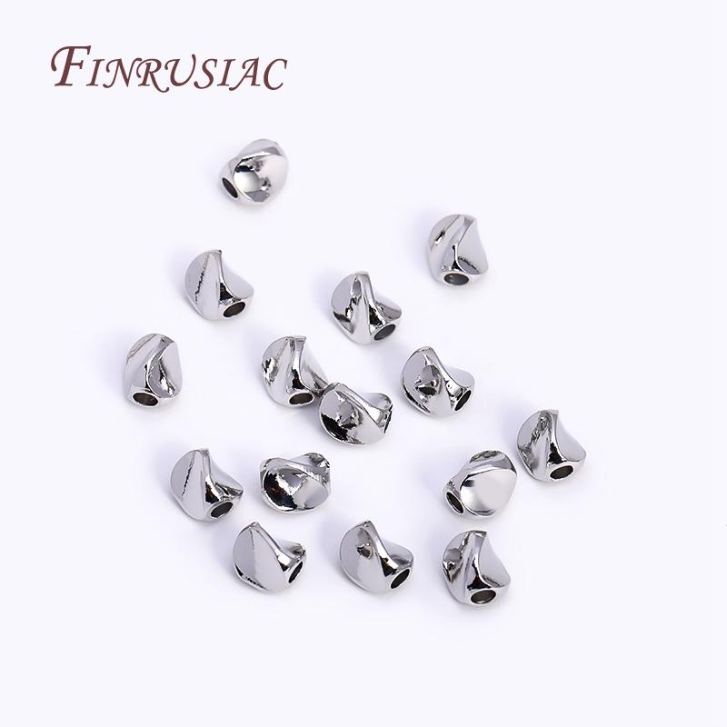 18K Gold Plated Twist beads, Irregular Faceted Spacer Beads, Brass Metal beads For DIY Necklace Bracelet Jewelry Making Supplies