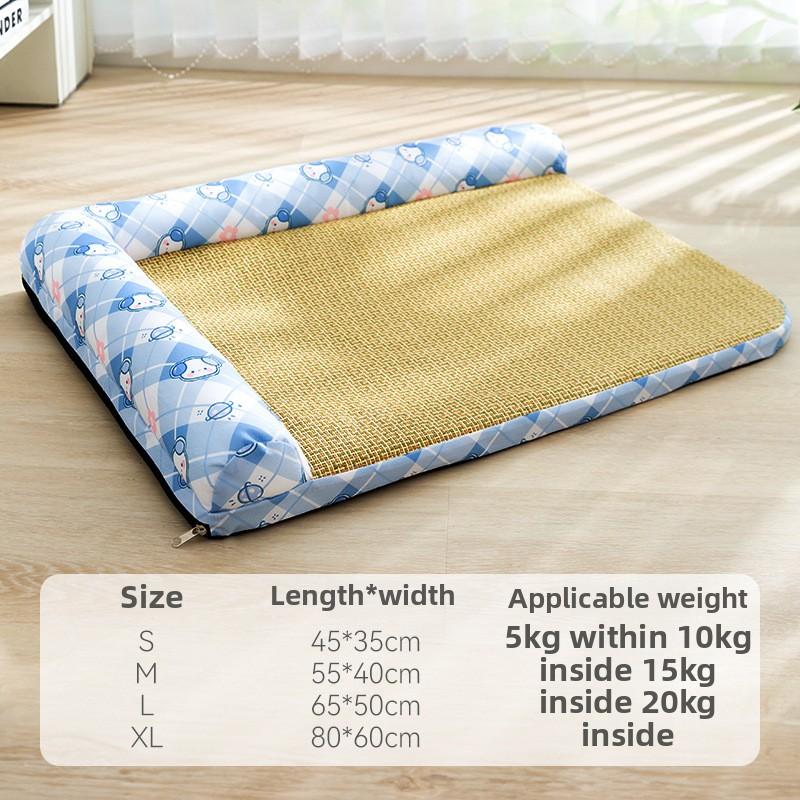 Spring and Summer Removable and Washable Dog Cool L-shaped Mat Kennel Medium and Small Dog Sofa Nest Cat Nest Pet Nest Cushion