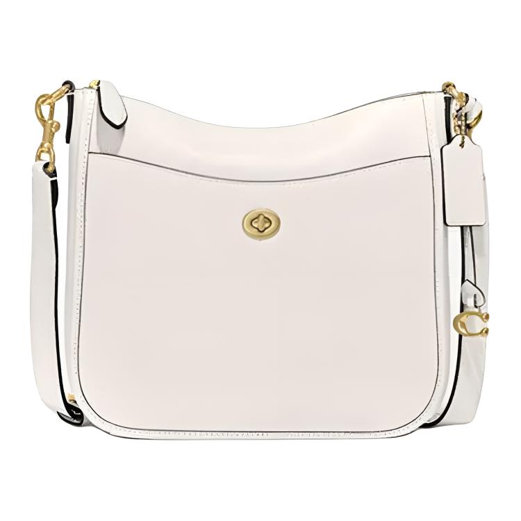 

Coach Chaise 27 Turnlock Pebble Leather Crossbody Shoulder Bag Large Women bags White C8483-B4HA Basic Set (Bag+Dust Bag)