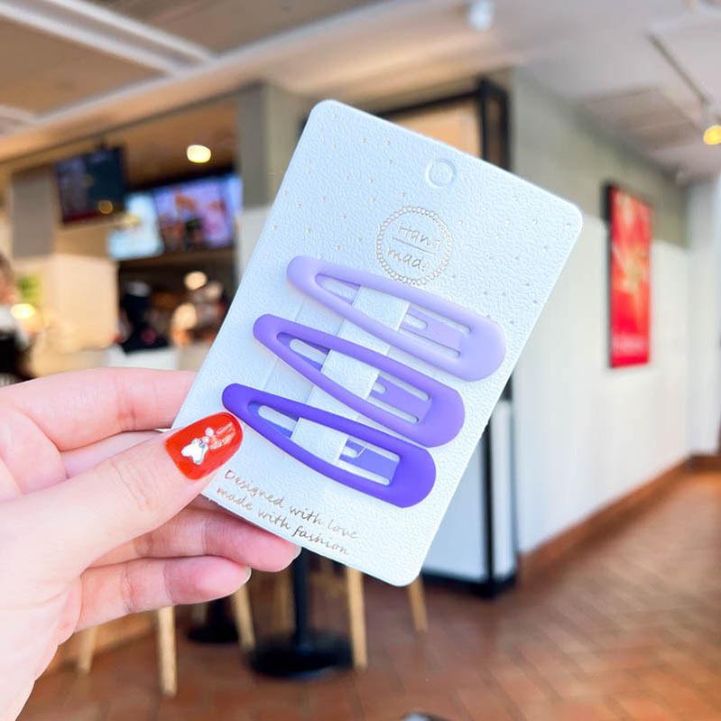 3pcs Frosted Simplicity Hairpins for Girls Star Oval Triangle Square Hair Clips for Kids Snap Hair Clips Hairpins Click Clack