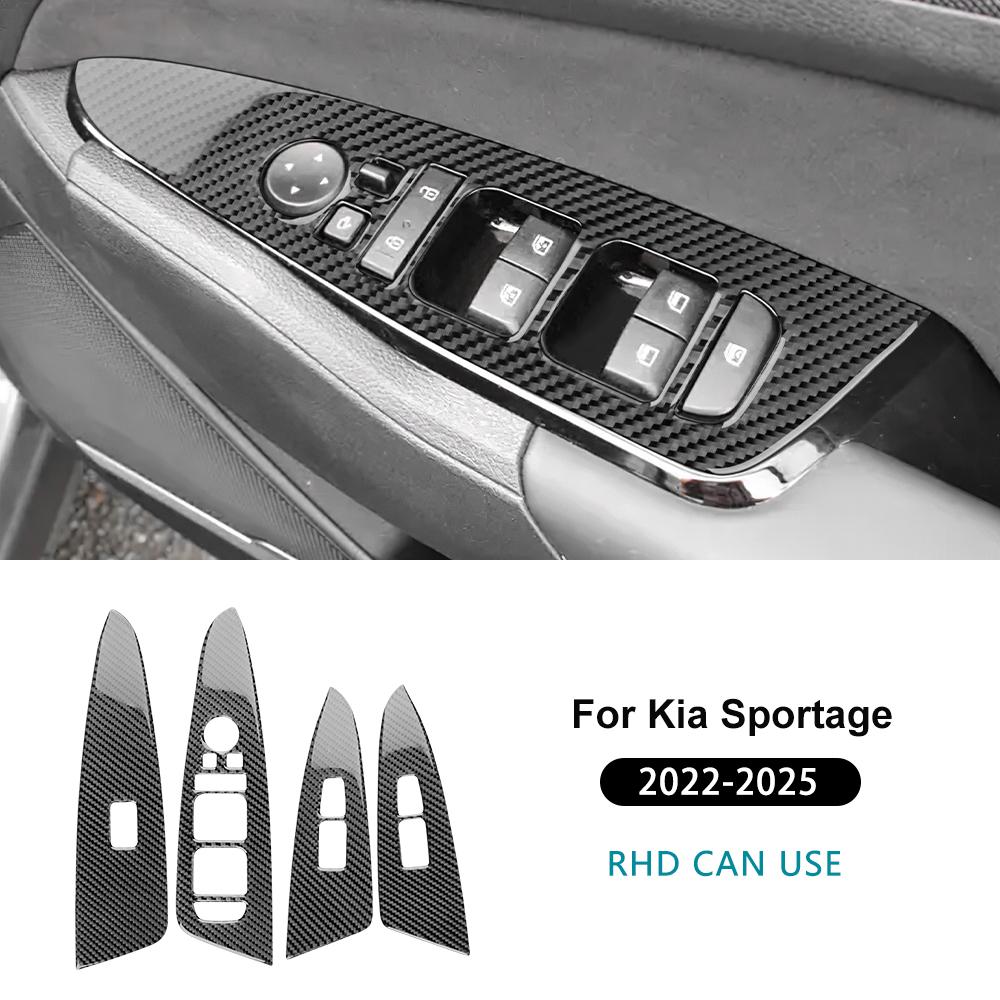

For Kia Sportage NQ5 2017 2018 2019 2020 2021 Real Soft Carbon Fiber Sticker LHD Car Front Rear Door Window Llift Panel Trim