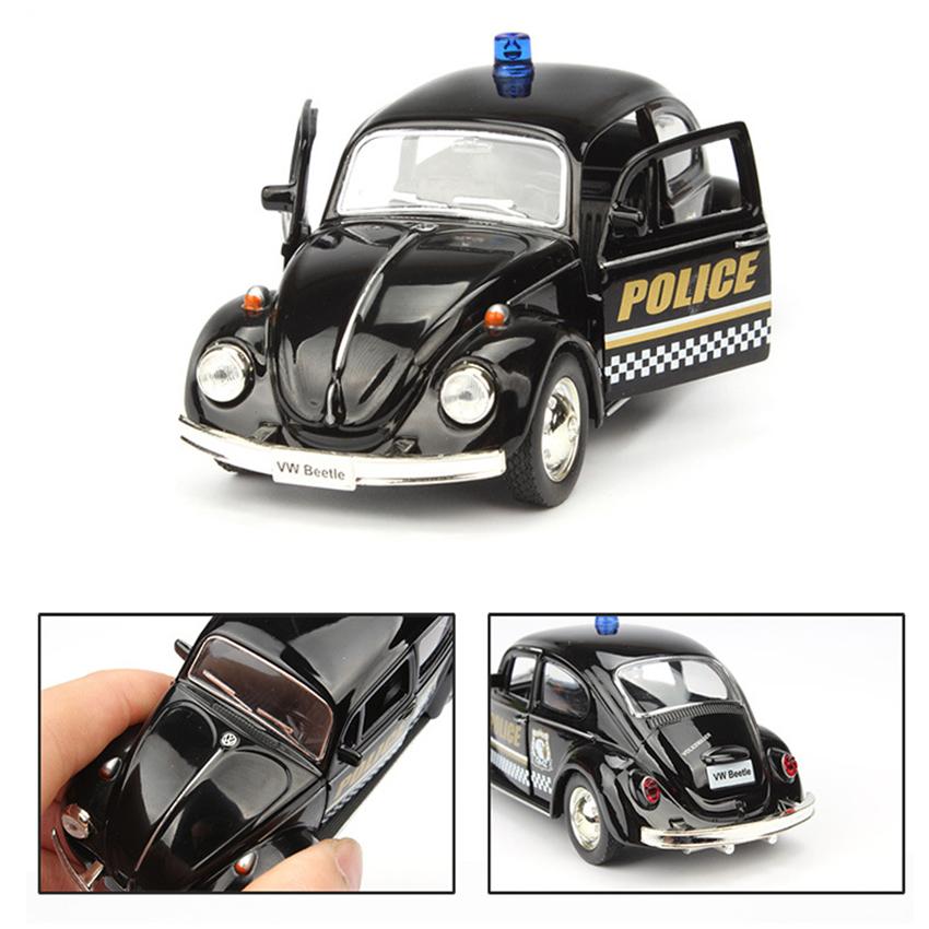 Policajný chrobák v mierke 1/36 1967 Policajný model auta zo zliatiny tlakového odliatku s vyťahovacím chrbtom pre deti Darčeky Kolekcia hračiek