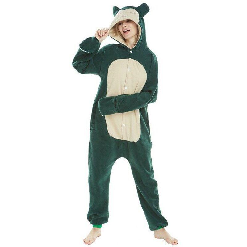 Cozy Adult Sleepwear With Pokemon Kigurumi Anime Snorlax Pattern Pajamas Onesie