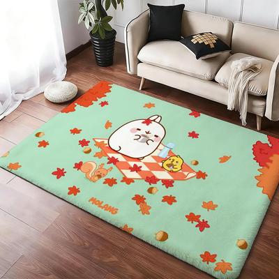 Tapis de sol Cartoon Mignon M-Molang Tapis Doux Épais en Flanelle Confortable Antidérapant pour Salon Chambre Cuisine Tapis de Décoration