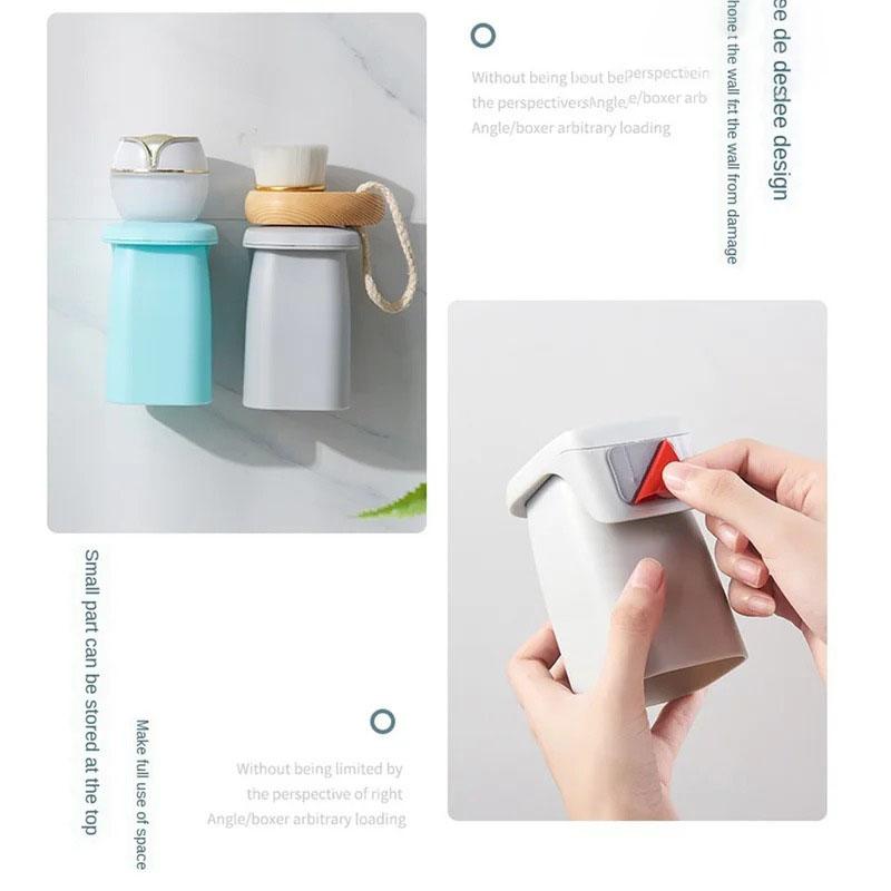 Magnetic Suction Mouthwash Cup Wall Mounted Magnet Toothbrush Holder for Home Bathroom Shower Drain Rack Brushing Accessories