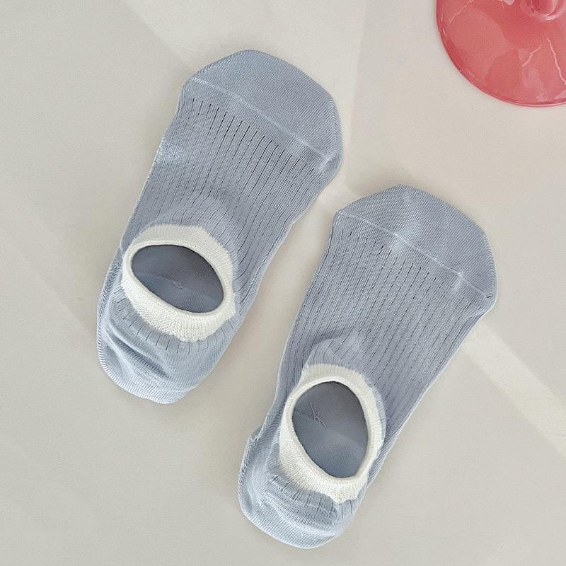 Female Summer Thin Color Matching Shallow Mouth Invisible Non Slip Heel Socks