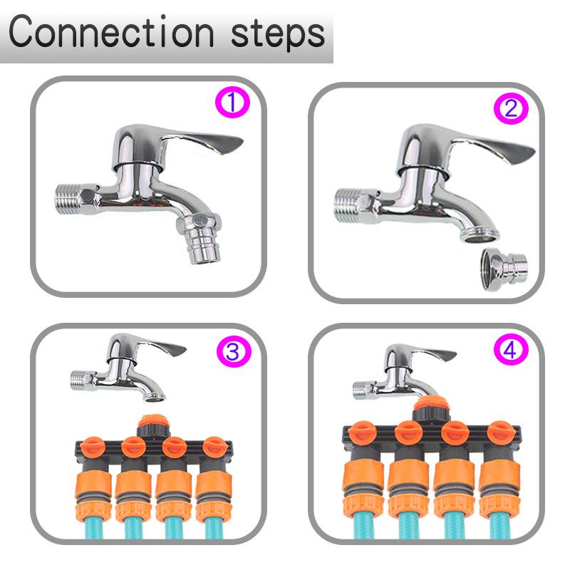 Verdickter ABS-Vierwege-Wasserrohr-Schnellverbinder mit Schalterventil-Verteiler