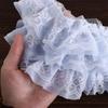 Exquisite Chiffon Edge Lace Luxurious Embroidery Collar Ribbon Pleated Mesh Chiffon Fabric  Home