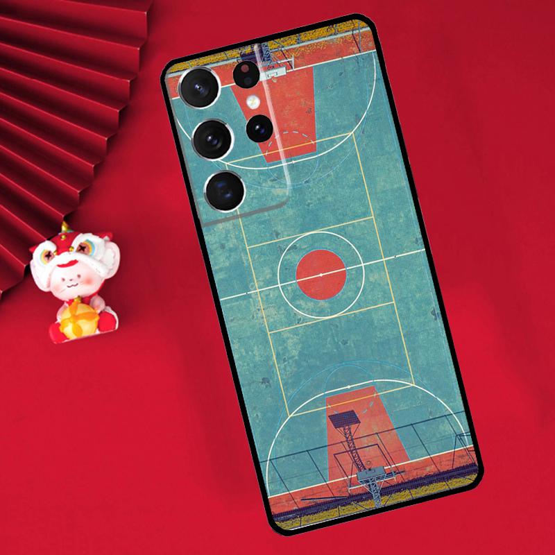Basketball Court Case For Samsung Galaxy S25 S26 Ultra S21 S22 S20 S23 S24 Ultra Plus S10 S25 FE Cover Funda