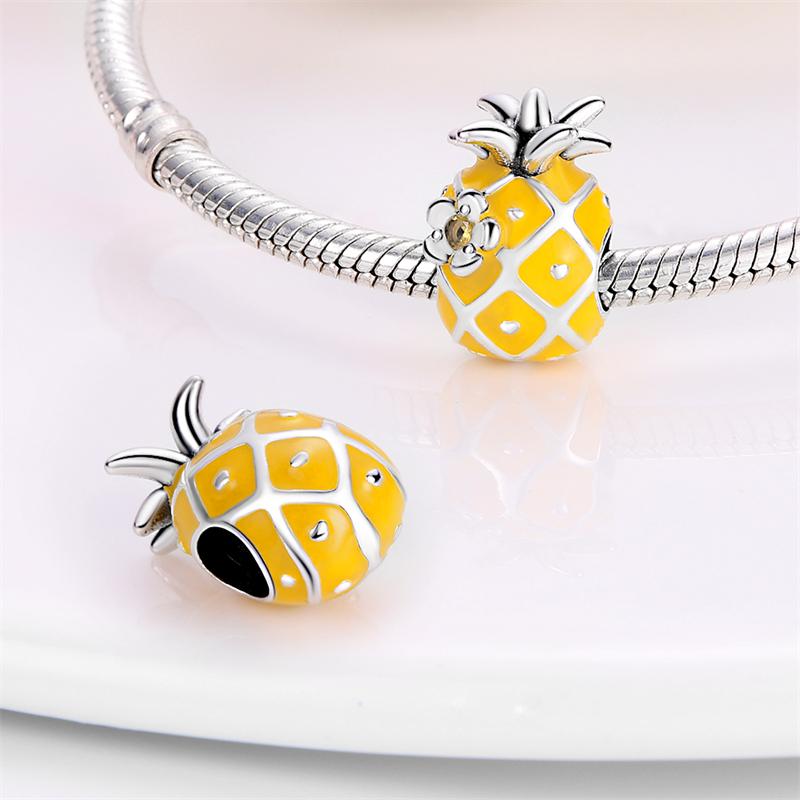 Cute Yellow Food Pumpkin Car Cake Avocado Pizza Charm Bead Components Bead Components Copper Metal High Quality Fine Jewelry Compatible With Bracelet