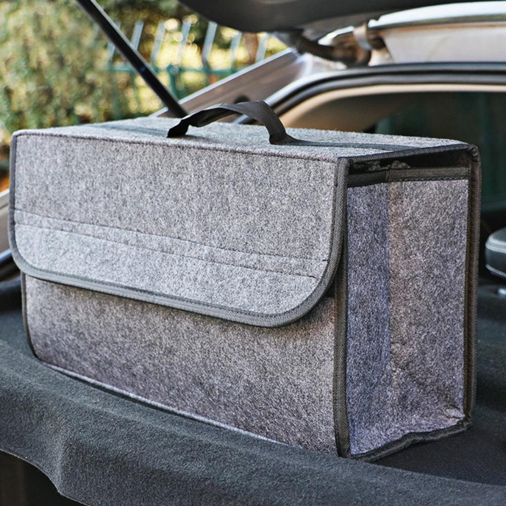 

Gray Anti Slip Car Trunk Organizer Bag Multi Compartment Soft Felt Storage Box for Boot Tools & Auto Accessories серый