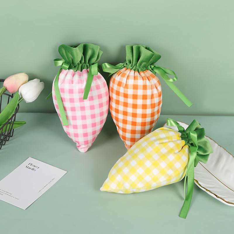 Easter Carrot Rabbit Bags Cute Bunny Gift Packing Velvet For Valentine Chocolate Candy Wedding Party Jewelry Organizer