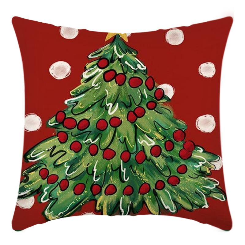 Christmas Throw Pillowcase Home Nordic Holiday Decoration Linen Super Soft Short Plush Sofa Pillowcase