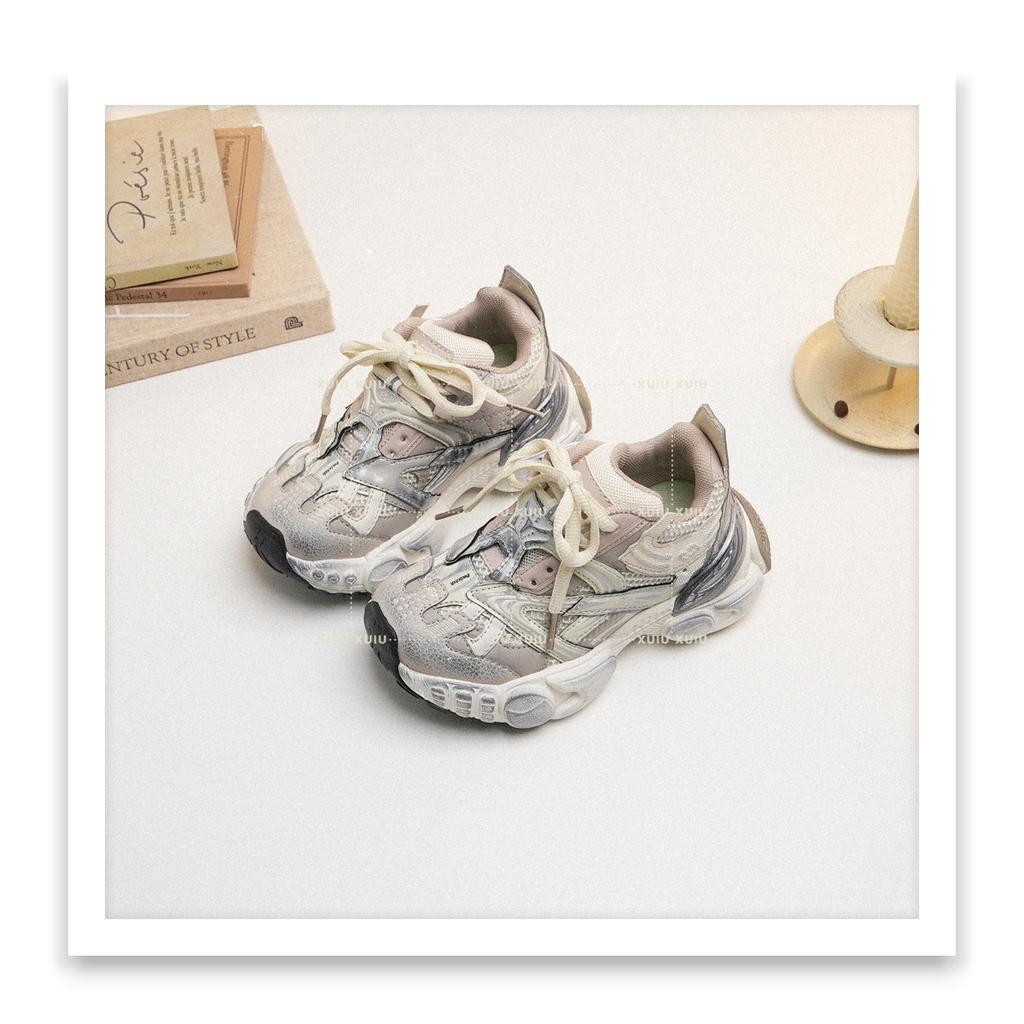 XSHX "Paris Crocodile Wind" Heavy Industry Children's Daddy Sneakers Spring and Autumn Double Net Boys and Girls [Wenzhou Shoes]